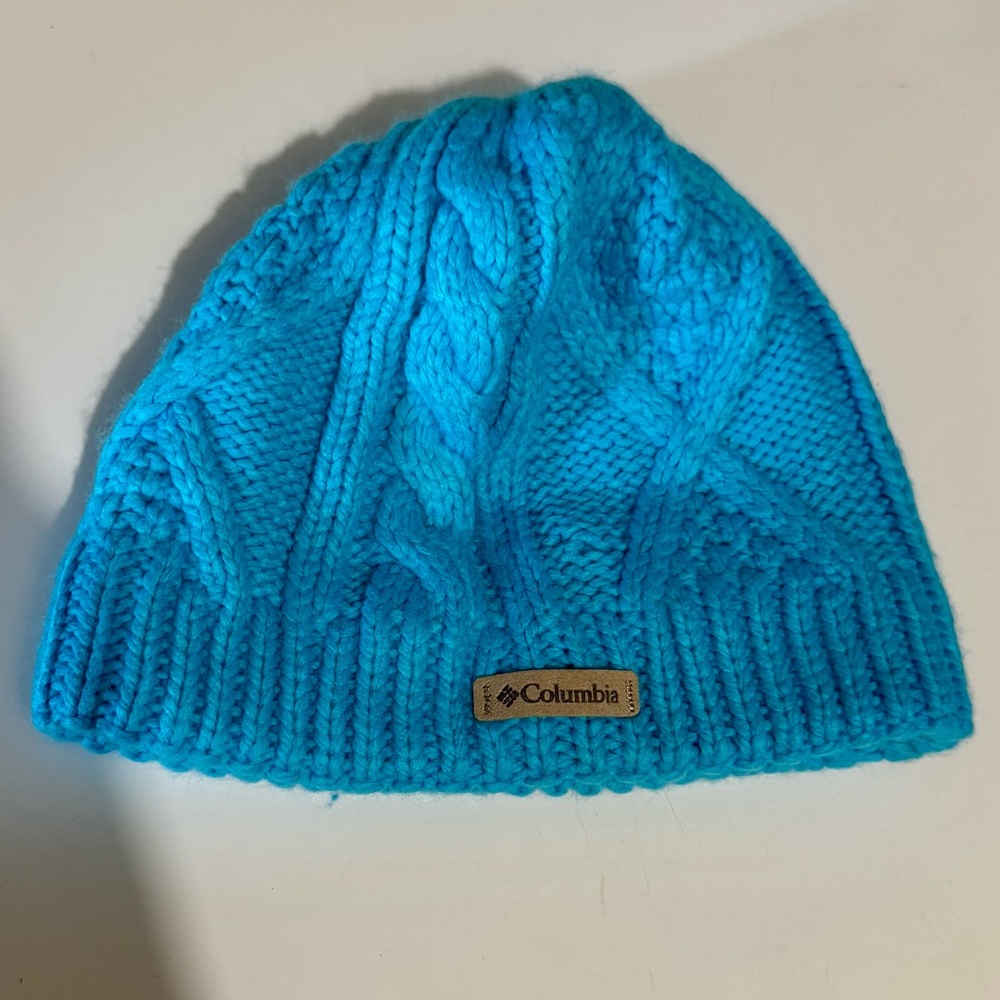 Columbia Blue Cable Knit Beanie
